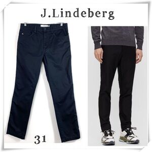 J.Lindeberg Slim Fit Chaze Reactive Twill Chino Pants In Black Size 31